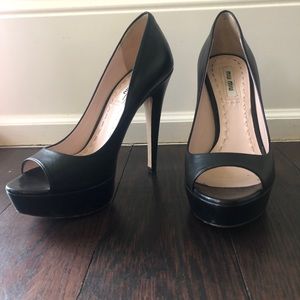 Beautiful Black MIU MIU Peep Toe Pumps (size 5)